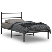 Bedframe metaal zwart 100x200 cm met hoofdbord