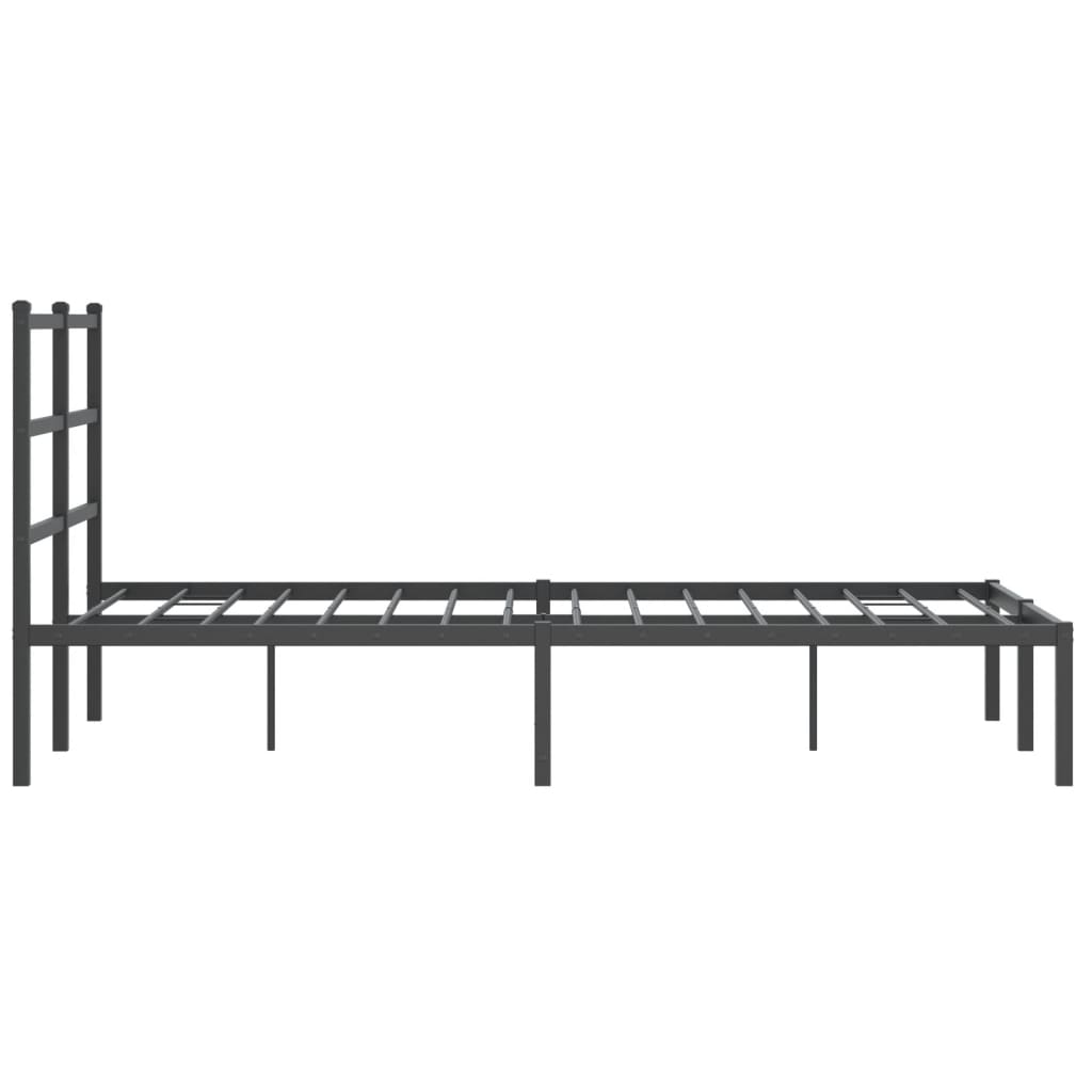 Bedframe Metaal 120 x 190 cm Zwart met hoofdbord