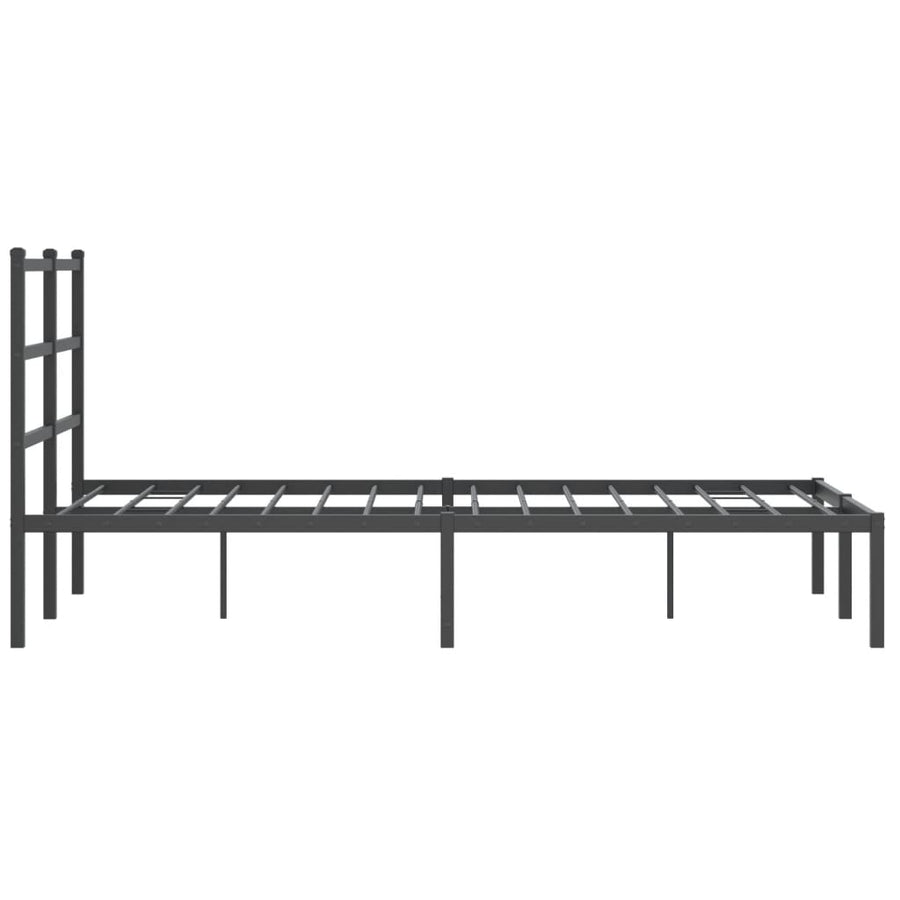 Bedframe Metaal 120 x 190 cm Zwart met hoofdbord