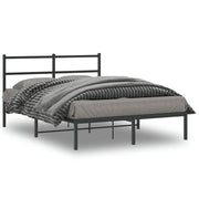 Bedframe metaal zwart 135x190 cm met hoofdbord