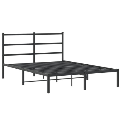 Bedframe Metaal 140 x 190 cm Zwart met hoofdbord
