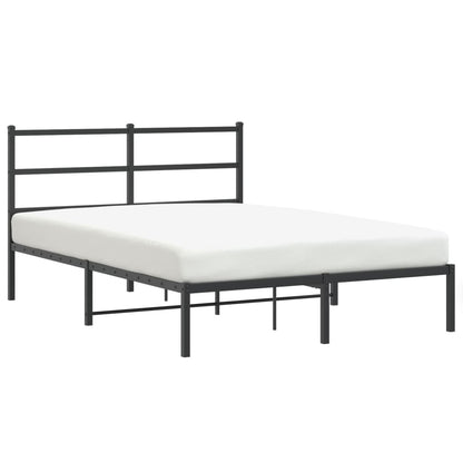 Bedframe Metaal 140 x 190 cm Zwart met hoofdbord