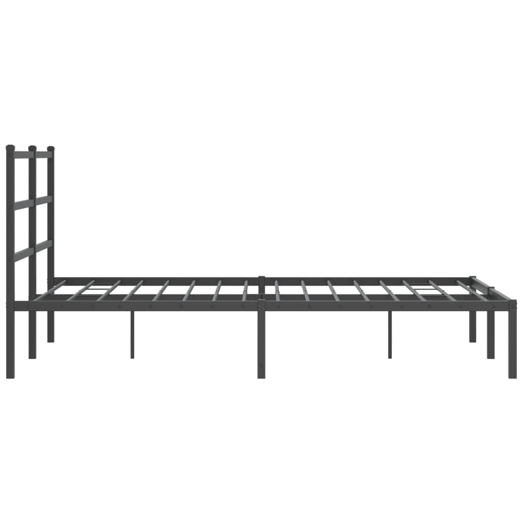 Bedframe Metaal 140 x 190 cm Zwart met hoofdbord