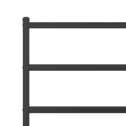 Bedframe Metaal 140 x 190 cm Zwart met hoofdbord