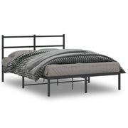 Bedframe metaal zwart 140x190 cm met hoofdbord