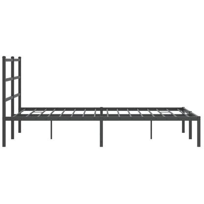 Bedframe Metaal 140 x 200 cm Zwart met hoofdbord