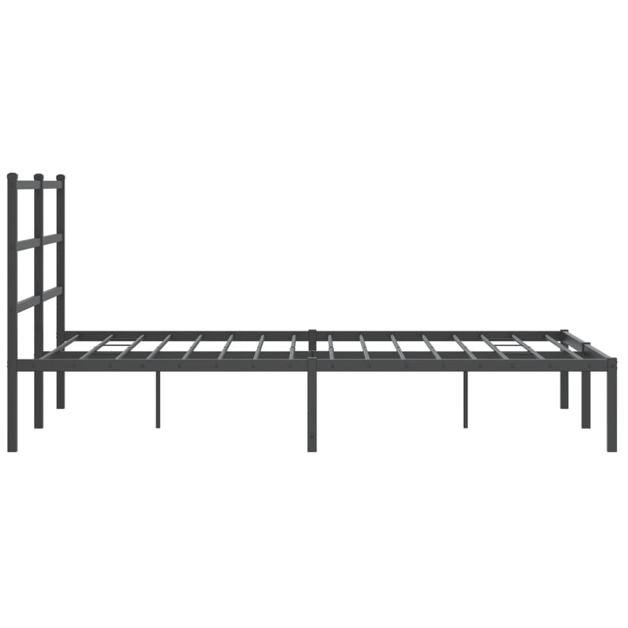 Bedframe Metaal 140 x 200 cm Zwart met hoofdbord