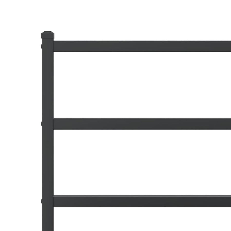 Bedframe Metaal 140 x 200 cm Zwart met hoofdbord