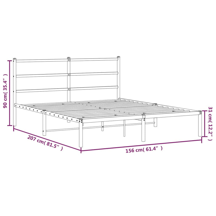 Bedframe Metaal 150 x 200 cm