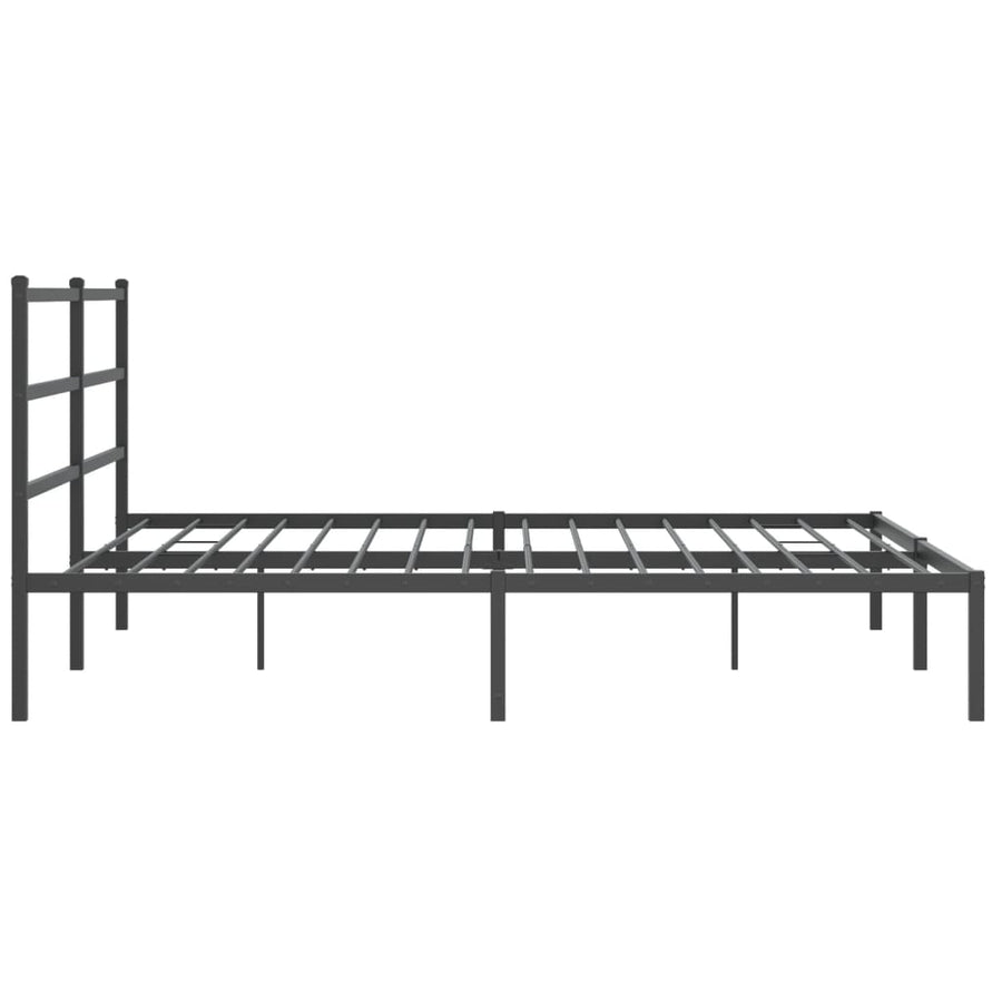 Bedframe Metaal 180 x 200 cm Zwart met hoofdbord