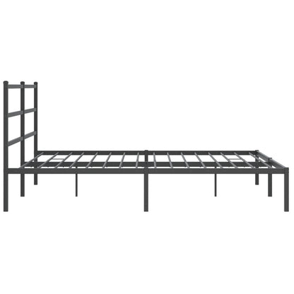 Bedframe Metaal 193 x 203 cm Zwart met hoofdbord