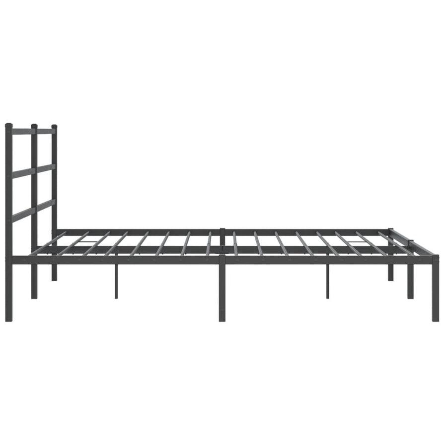 Bedframe Metaal 193 x 203 cm Zwart met hoofdbord