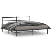 Bedframe metaal zwart 193x203 cm met hoofdbord