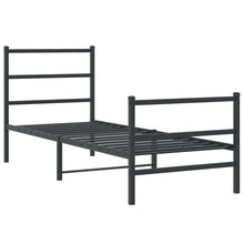 Bedframe Met Hoofd- En Voeteneinde Metaal 80 x 200 cm Zwart met hoofdbord & voetbord