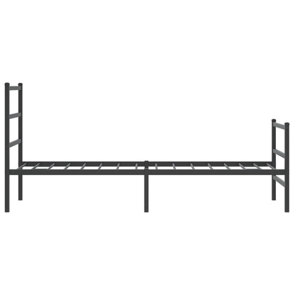 Bedframe Met Hoofd- En Voeteneinde Metaal 80 x 200 cm Zwart met hoofdbord & voetbord