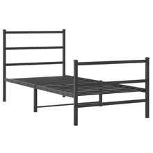 Bedframe Met Hoofd- En Voeteneinde Metaal 90 x 190 cm Zwart met hoofdbord & voetbord