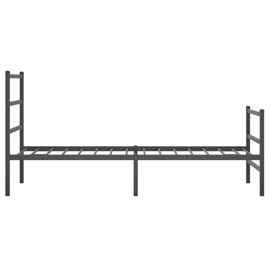 Bedframe Met Hoofd- En Voeteneinde Metaal 90 x 190 cm Zwart met hoofdbord & voetbord
