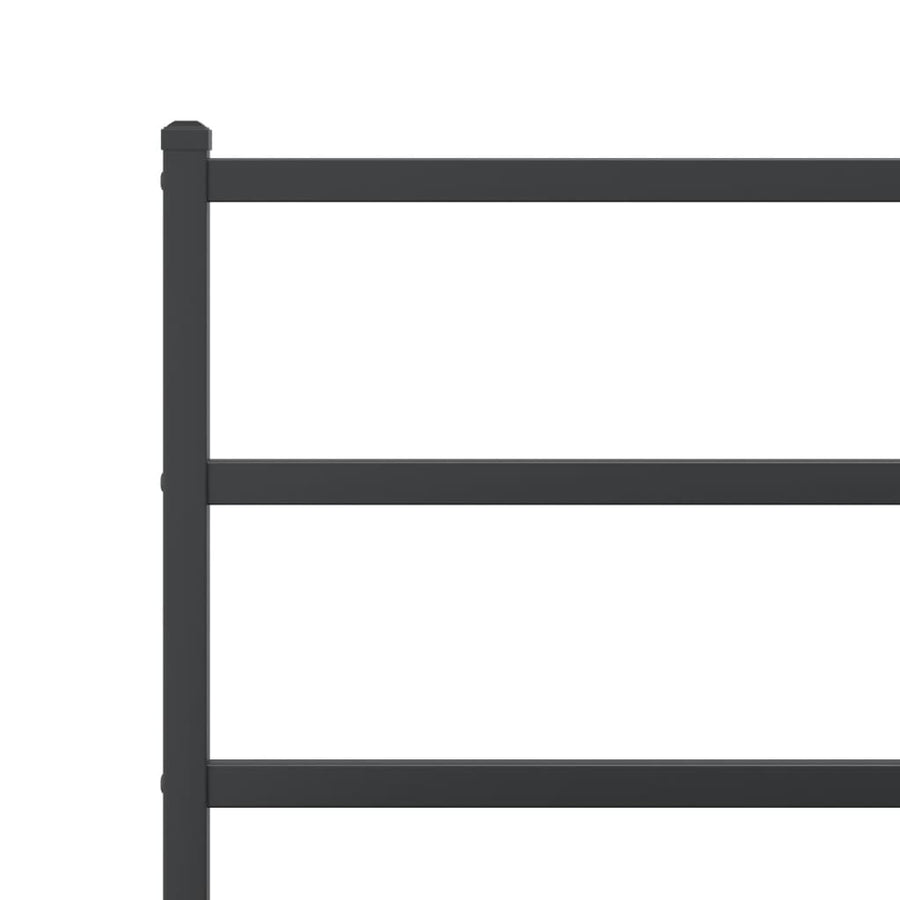 Bedframe Met Hoofd- En Voeteneinde Metaal 90 x 190 cm Zwart met hoofdbord & voetbord