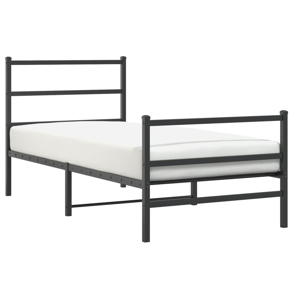 Bedframe Met Hoofd- En Voeteneinde Metaal 90 x 200 cm Zwart