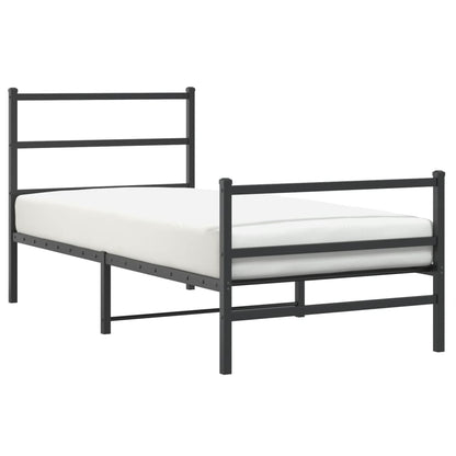 Bedframe Met Hoofd- En Voeteneinde Metaal 90 x 200 cm Zwart
