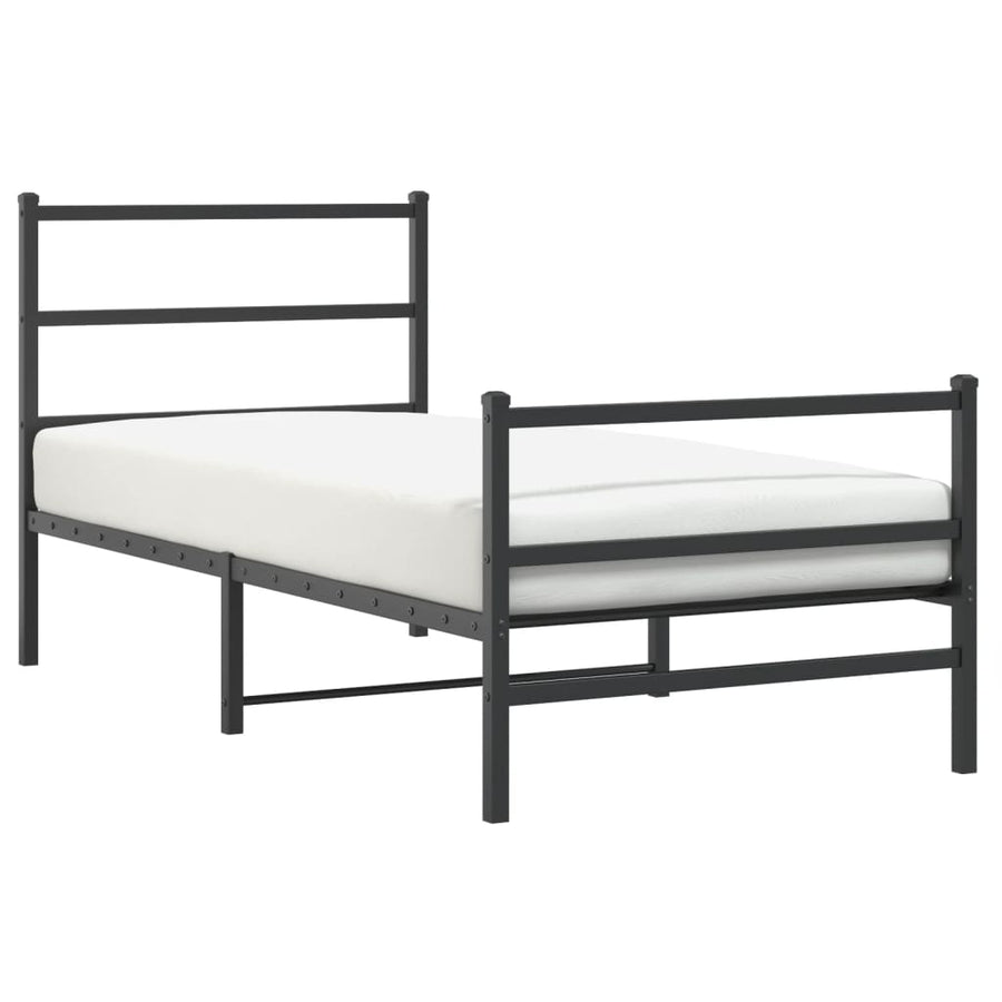 Bedframe Met Hoofd- En Voeteneinde Metaal 90 x 200 cm Zwart