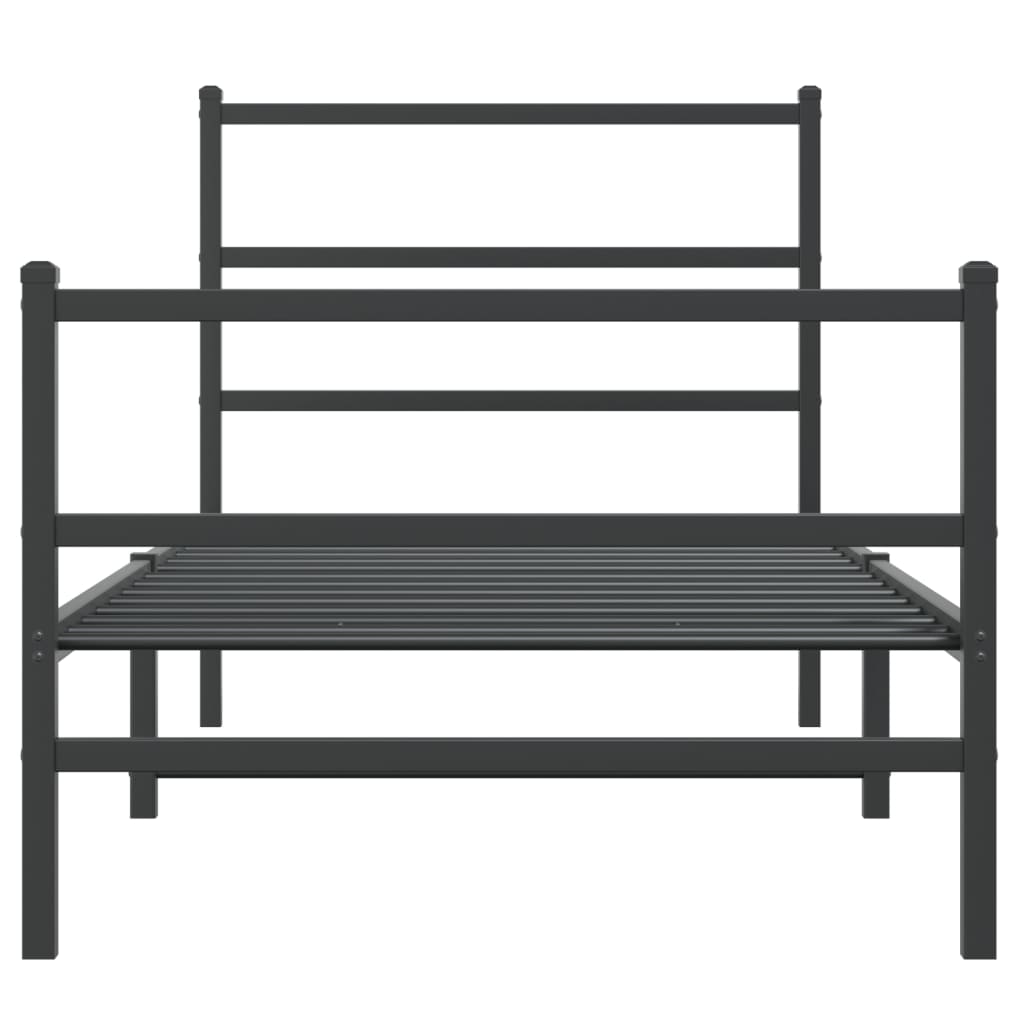Bedframe Met Hoofd- En Voeteneinde Metaal 90 x 200 cm Zwart