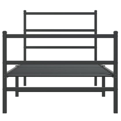Bedframe Met Hoofd- En Voeteneinde Metaal 90 x 200 cm Zwart