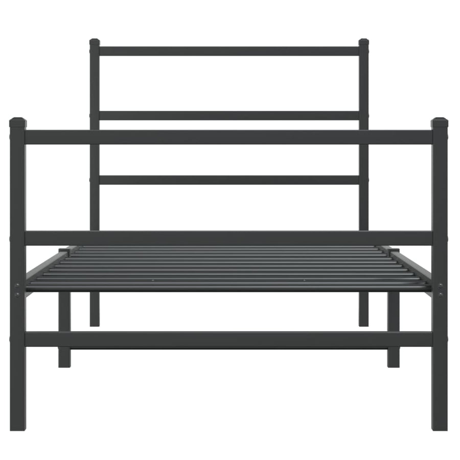 Bedframe Met Hoofd- En Voeteneinde Metaal 90 x 200 cm Zwart