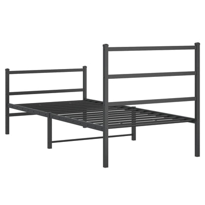 Bedframe Met Hoofd- En Voeteneinde Metaal 90 x 200 cm Zwart