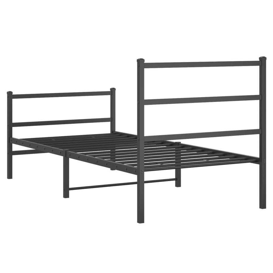 Bedframe Met Hoofd- En Voeteneinde Metaal 90 x 200 cm Zwart