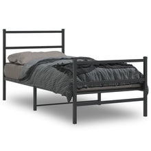 Bedframe Met Hoofd- En Voeteneinde Metaal 90 x 200 cm Zwart