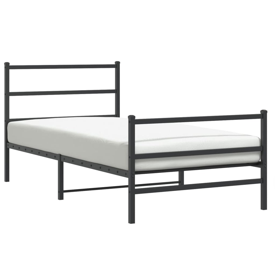 Bedframe Met Hoofd- En Voeteneinde Metaal 100 x 200 cm Zwart