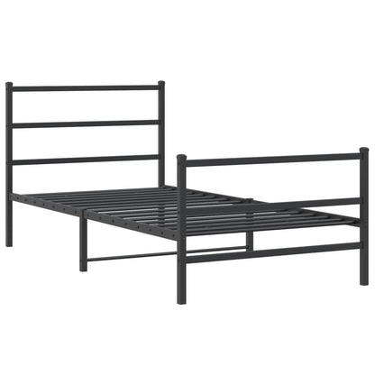 Bedframe Met Hoofd- En Voeteneinde Metaal 100 x 200 cm Zwart