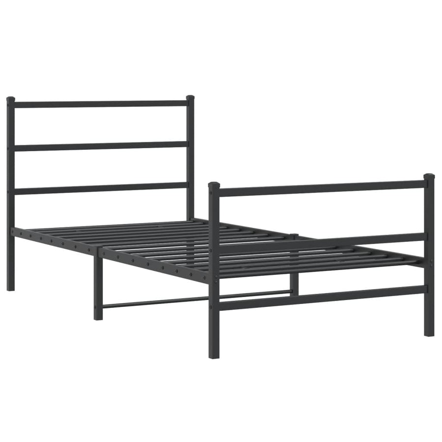 Bedframe Met Hoofd- En Voeteneinde Metaal 100 x 200 cm Zwart