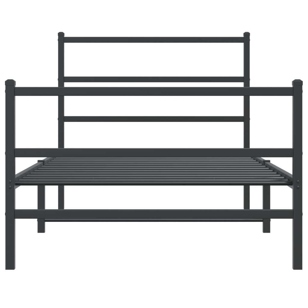Bedframe Met Hoofd- En Voeteneinde Metaal 100 x 200 cm Zwart