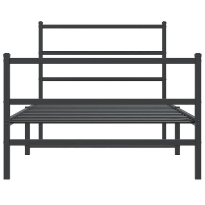 Bedframe Met Hoofd- En Voeteneinde Metaal 100 x 200 cm Zwart