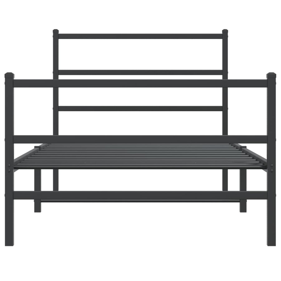 Bedframe Met Hoofd- En Voeteneinde Metaal 100 x 200 cm Zwart
