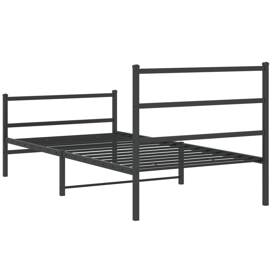 Bedframe Met Hoofd- En Voeteneinde Metaal 100 x 200 cm Zwart