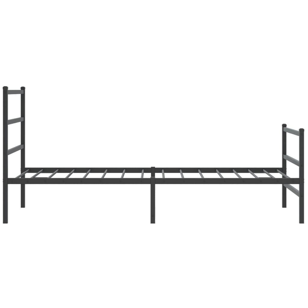 Bedframe Met Hoofd- En Voeteneinde Metaal 107 x 203 cm Zwart met hoofdbord & voetbord