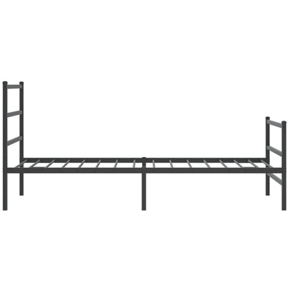 Bedframe Met Hoofd- En Voeteneinde Metaal 107 x 203 cm Zwart met hoofdbord & voetbord