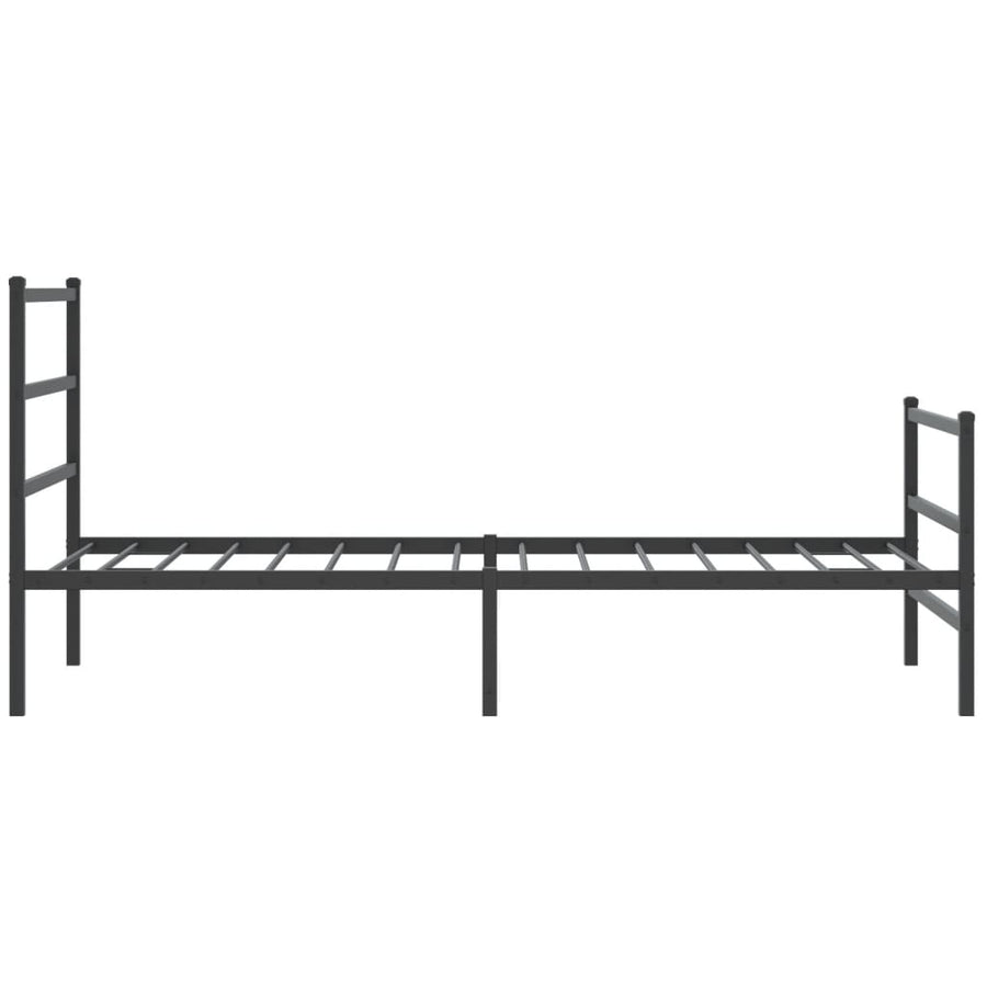 Bedframe Met Hoofd- En Voeteneinde Metaal 107 x 203 cm Zwart met hoofdbord & voetbord