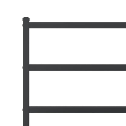 Bedframe Met Hoofd- En Voeteneinde Metaal 107 x 203 cm Zwart met hoofdbord & voetbord