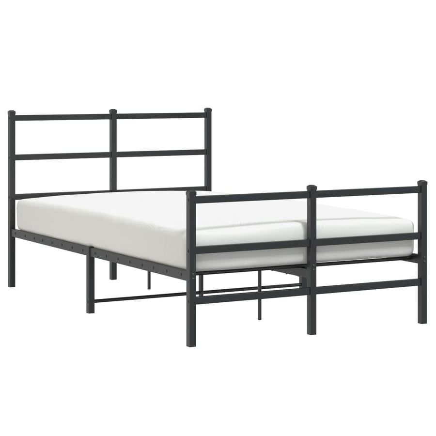 Bedframe Met Hoofd- En Voeteneinde Metaal 120 x 190 cm Zwart