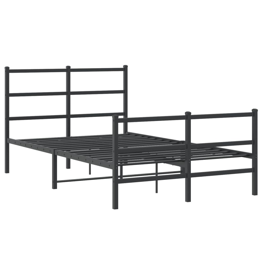Bedframe Met Hoofd- En Voeteneinde Metaal 120 x 190 cm Zwart