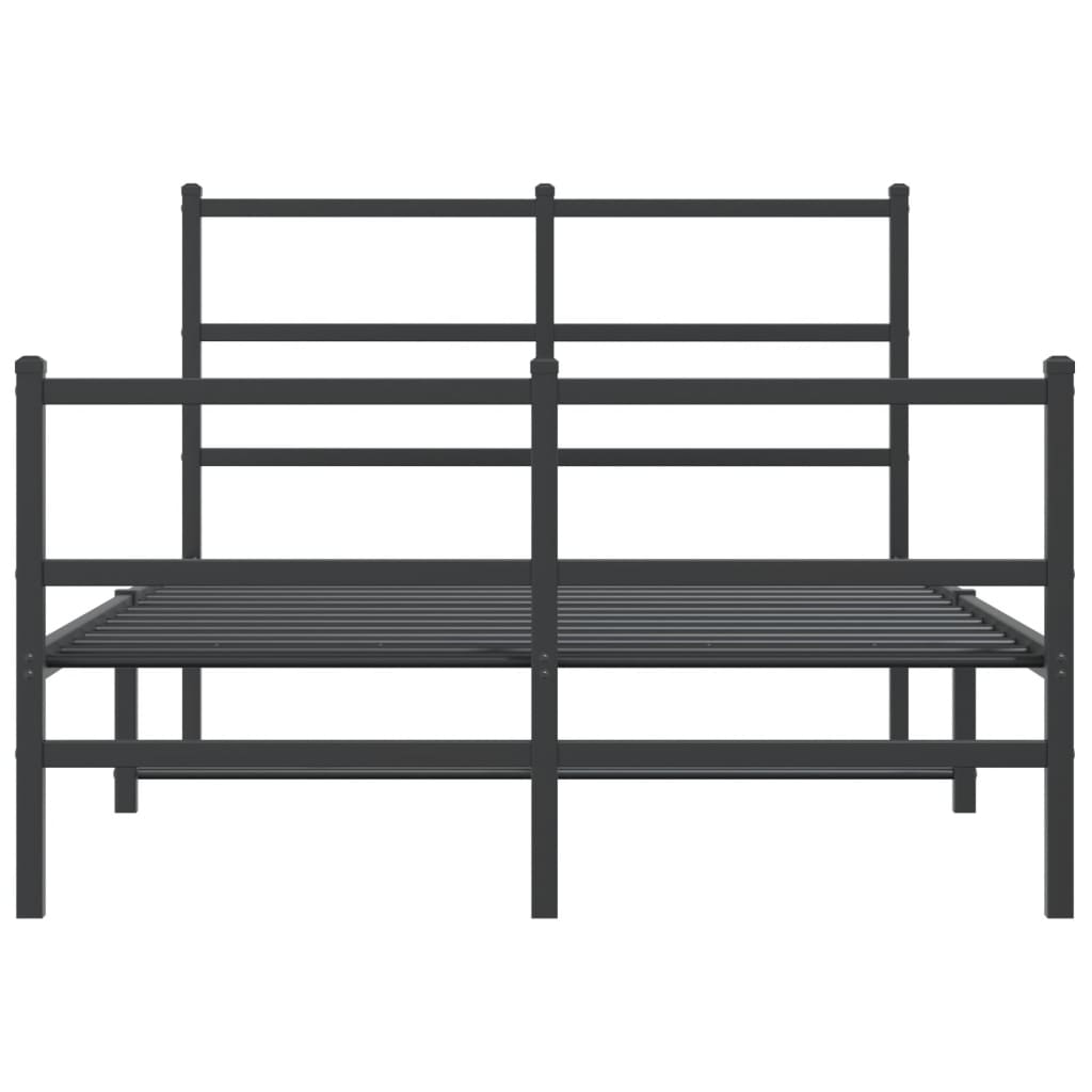 Bedframe Met Hoofd- En Voeteneinde Metaal 120 x 190 cm Zwart