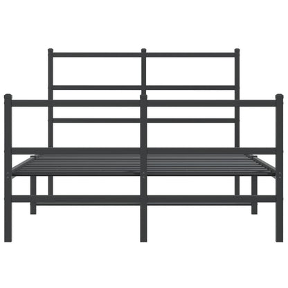 Bedframe Met Hoofd- En Voeteneinde Metaal 120 x 190 cm Zwart
