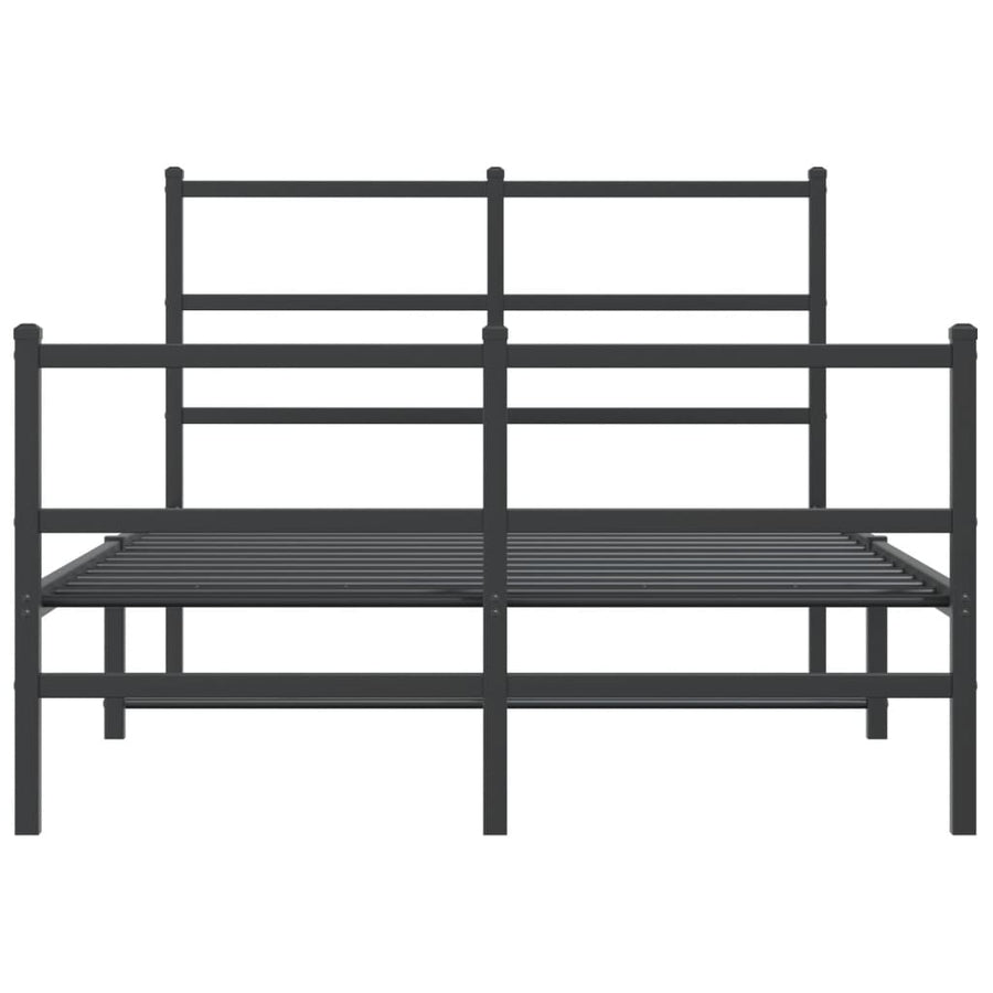 Bedframe Met Hoofd- En Voeteneinde Metaal 120 x 190 cm Zwart