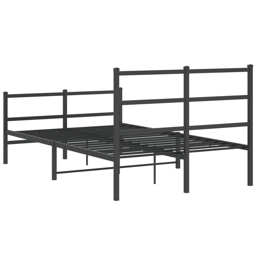 Bedframe Met Hoofd- En Voeteneinde Metaal 120 x 190 cm Zwart