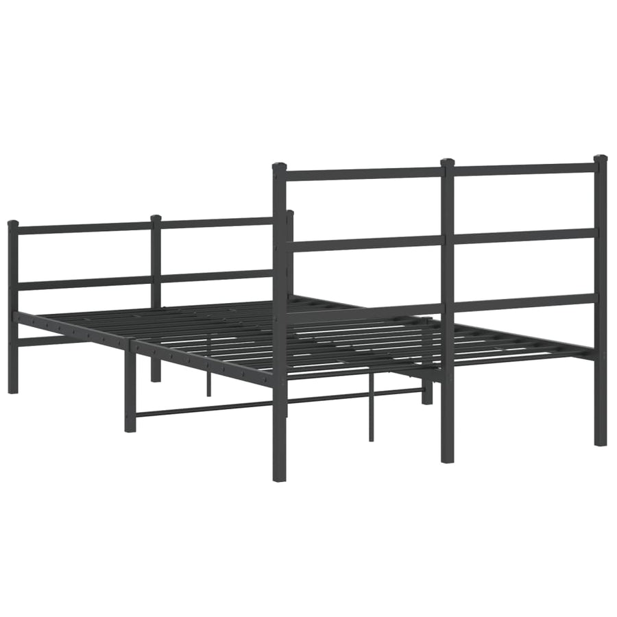 Bedframe Met Hoofd- En Voeteneinde Metaal 120 x 190 cm Zwart