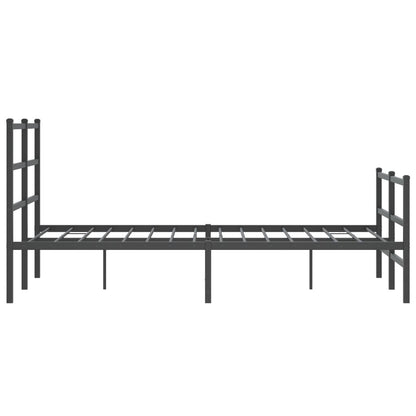 Bedframe Met Hoofd- En Voeteneinde Metaal 120 x 200 cm Zwart met hoofdbord & voetbord